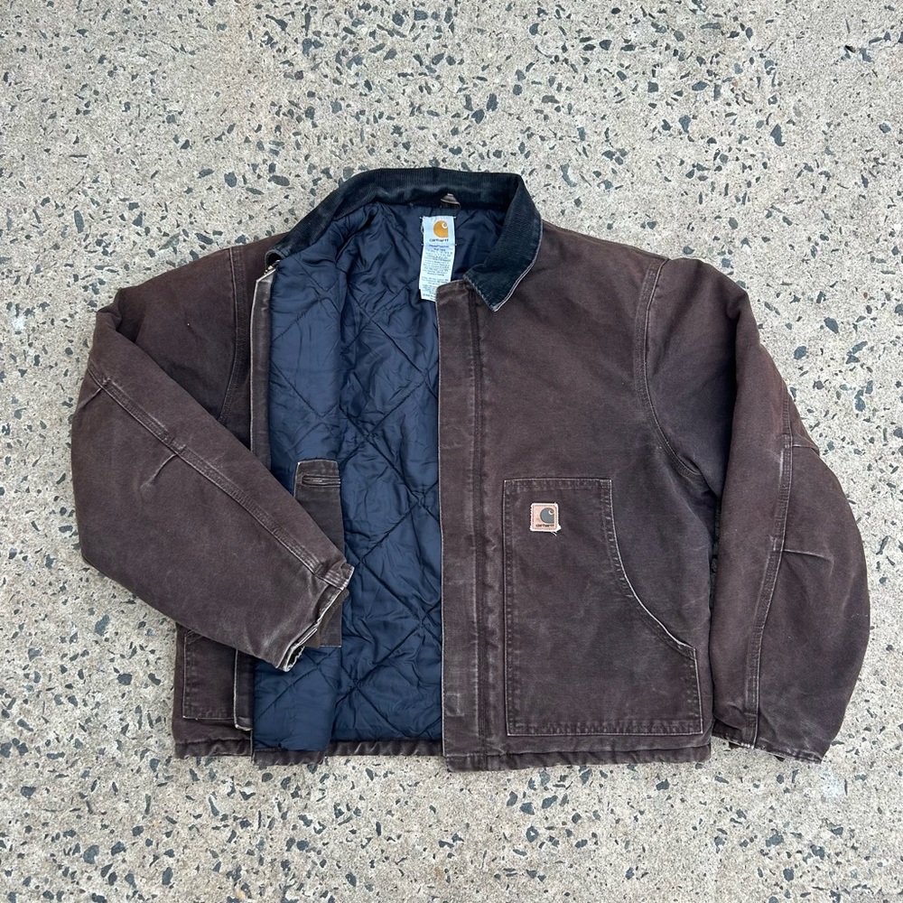 Vintage 2006 Carhartt J22 DKB Faded Brown Arctic Jacket Size Large
